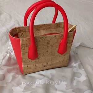 Dagne Dover Tiny Tote in Cork & Vermillion